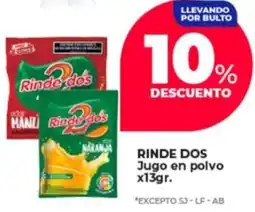 Supermayorista Vital Rinde dos jugo en polvo oferta