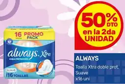 Nini Mayorista Always toalla xtra doble prot. suave oferta