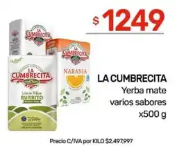 Nini Mayorista La cumbrecita yerba mate varios sabores oferta