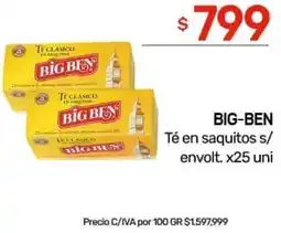 Nini Mayorista Big-ben té en saquitos s/ envolt. oferta