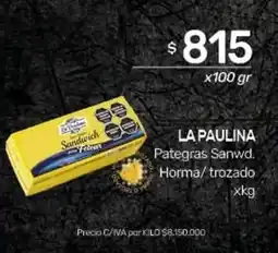 Nini Mayorista La paulina pategras sanwd. horma/trozado oferta