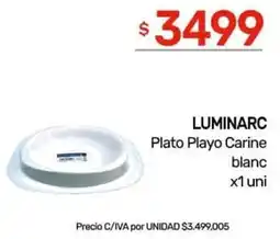 Nini Mayorista Luminarc plato playo carine blanc oferta