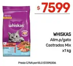 Nini Mayorista Whiskas alim.p/gato castrados mix oferta