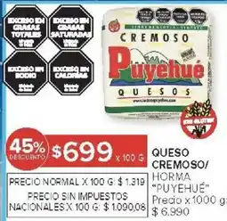 Carrefour Puyehue queso cremoso/ horma oferta