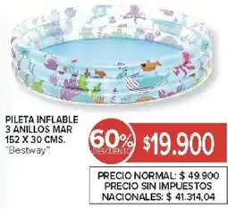 Carrefour Bestway pileta inflable 3 anillos mar oferta
