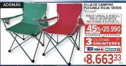 Carrefour Escape silla de camping plegable roja verde oferta