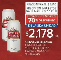 Carrefour Stella artois cerveza blanca lata oferta