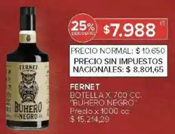 Carrefour Buhero negro fernet botella oferta