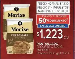 Carrefour Morixe pan rallado paquete oferta