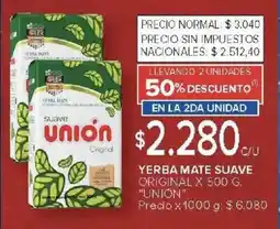 Carrefour Union yerba mate suave original oferta