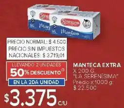 Carrefour La serenisima manteca extra oferta