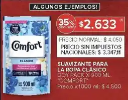 Carrefour Comfort suavizante para la ropa clásico doy pack oferta