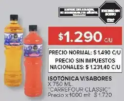 Carrefour Carrefour classic isotonica v/sabores oferta