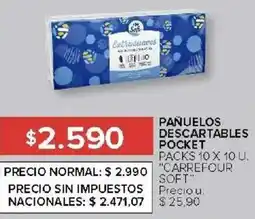 Carrefour Carrefour soft pañuelos descartables pocket packs oferta