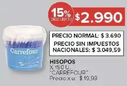 Carrefour Carrefour hisopos oferta