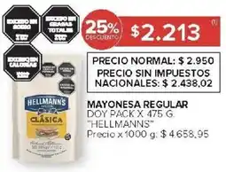 Carrefour Hellmann's mayonesa regular doy pack oferta