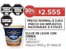Carrefour Milkaut dulce de leche con crema oferta