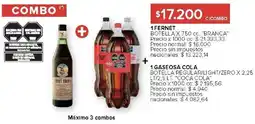 Carrefour Branca 1 fernet botella +1 gaseosa cola oferta