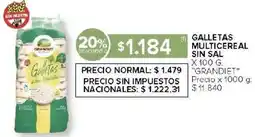 Carrefour Grandiet galletas multicereal sin sal oferta