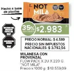 Carrefour Not mila milanesa con provenzal flow pack oferta