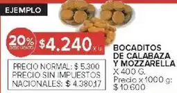 Carrefour Bocaditos de calabaza y mozzarella oferta