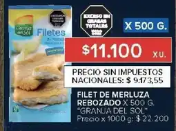 Carrefour Granja del sol filet de merluza rebozado oferta