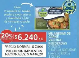 Carrefour Huella natural milanesas de carne vacuna rebozadas oferta
