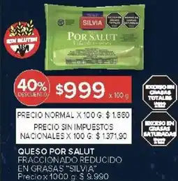 Carrefour Silvia queso por salut fraccionado reducido en grasas oferta