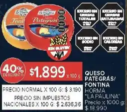 Carrefour La paulina queso pategrás/fontina horma oferta