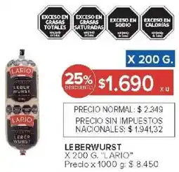 Carrefour Lario leberwurst oferta
