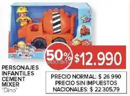 Carrefour Dino personajes infantiles cement mixer oferta