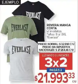 Carrefour Everlast remera manga corta oferta