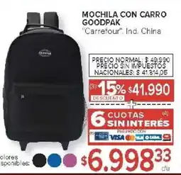 Carrefour Carrefour mochila con carro goodpak oferta