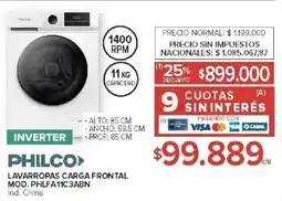 Carrefour Philco lavarropas carga frontal oferta