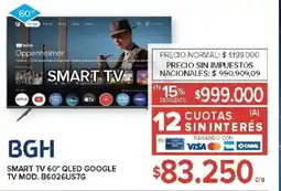 Carrefour Bgh smart tv 60" qled google oferta