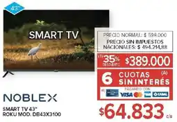 Carrefour Noblex smart tv 43" oferta