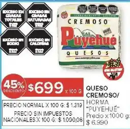 Carrefour Puyehué queso cremoso/ horma oferta