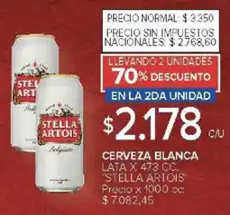 Carrefour Stella artois cerveza blanca lata oferta
