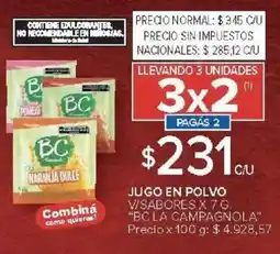 Carrefour Bc la campagnola jugo en polvo v/sabores oferta