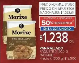 Carrefour Morixe pan rallado paquete oferta
