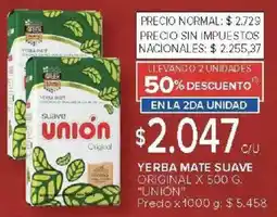 Carrefour Union yerba mate suave original oferta
