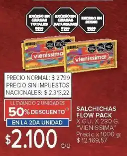 Carrefour Vienissima salchichas flow pack oferta