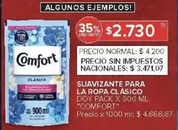 Carrefour Comfort suavizante para la ropa clásico doy pack oferta
