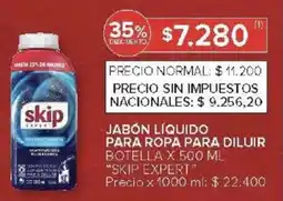 Carrefour Skip expert jabón líquido para ropa para diluir botella oferta