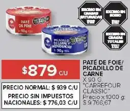 Carrefour Carrefour classic paté de foie! picadillo de carne oferta