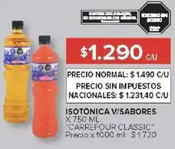 Carrefour Carrefour classic isotonica v/sabores oferta