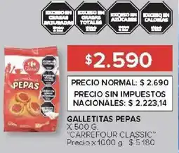 Carrefour Carrefour classic galletitas pepas oferta