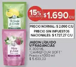 Carrefour Carrefour soft jabon líquido v/fragancias oferta