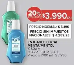 Carrefour Carrefour soft en juague bucal menta/mentol oferta