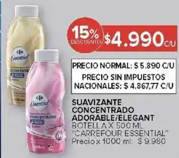 Carrefour Carrefour essential suavizante concentrado adorable/elegant botella oferta
